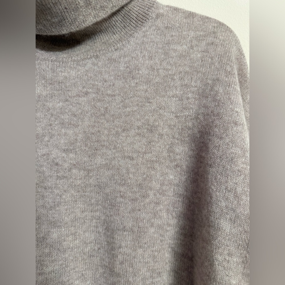 Nordstrom Heather Gray 100% Cashmere Turtleneck Sweater NWT XL - Picture 3 of 5